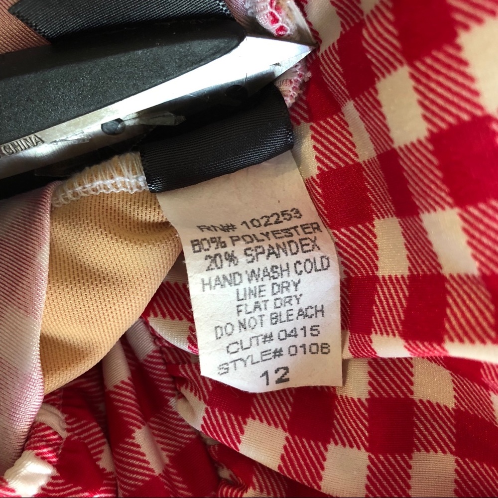 Esther Williams Red Checkered One Piece Swimsuit - Picture 4 of 4